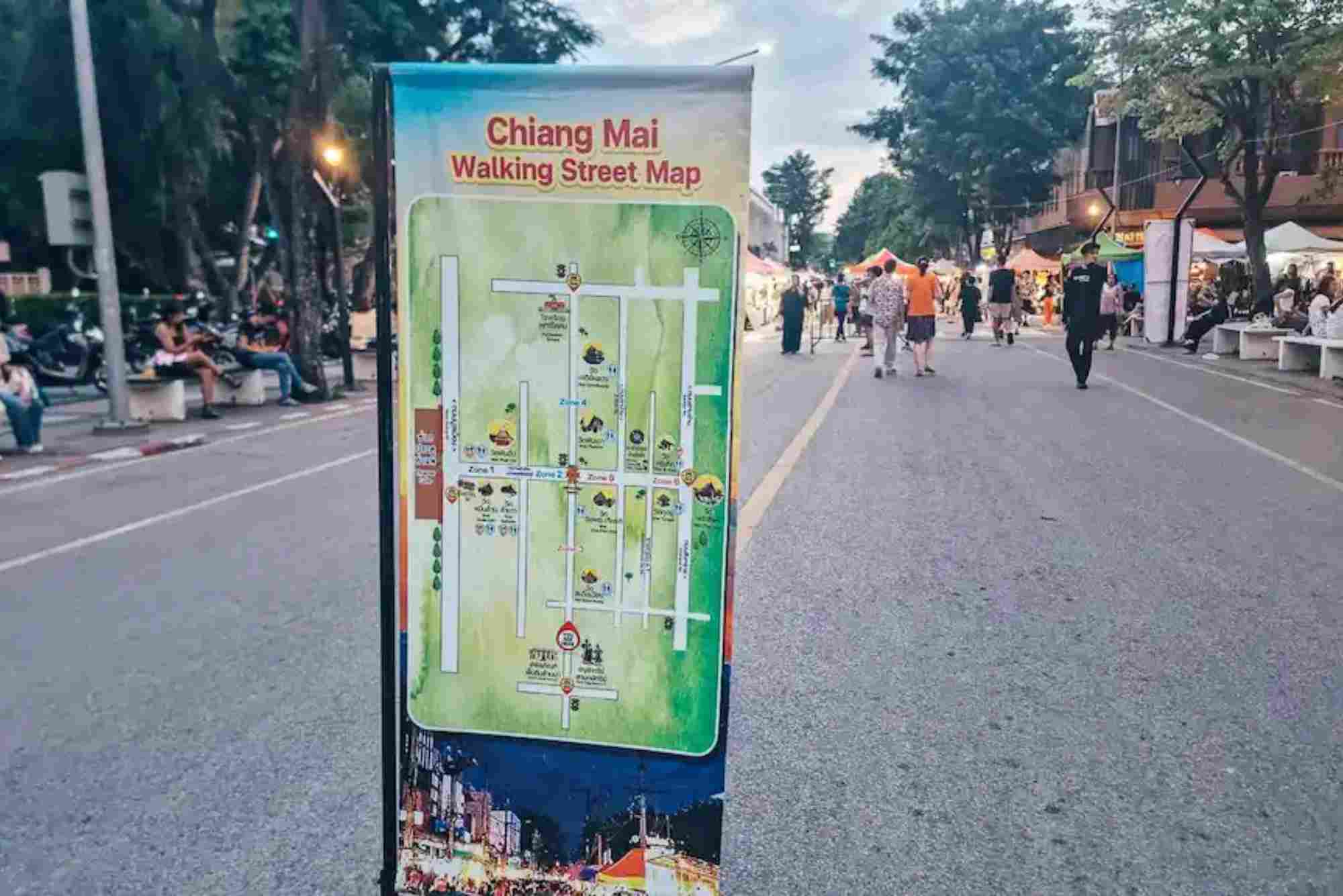 Thailand Chiang Mai Sunday Market Map