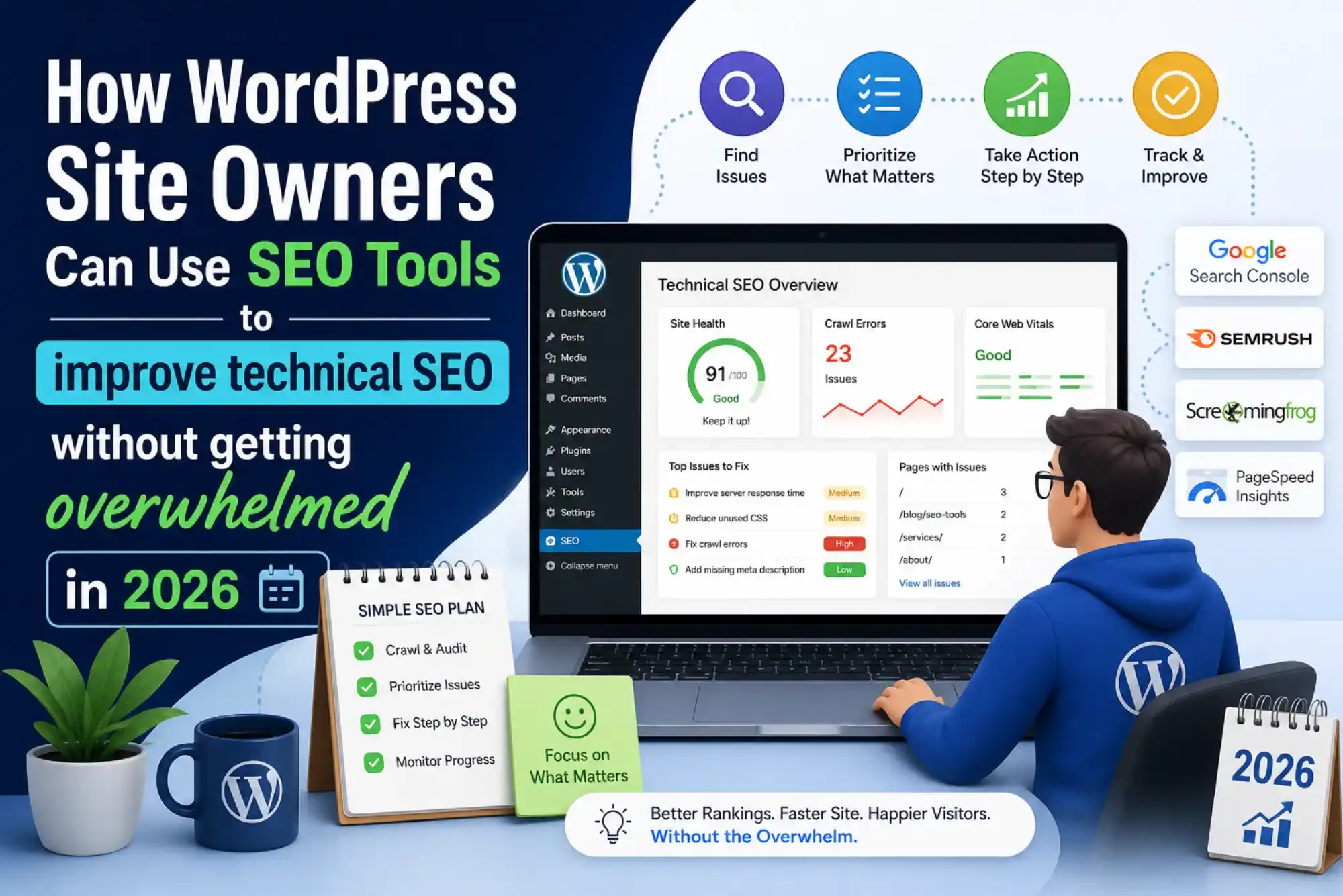 How WordPress Site Owners Can Use SEO Tools to improve technical SEO without getting overwhelmed in 2026